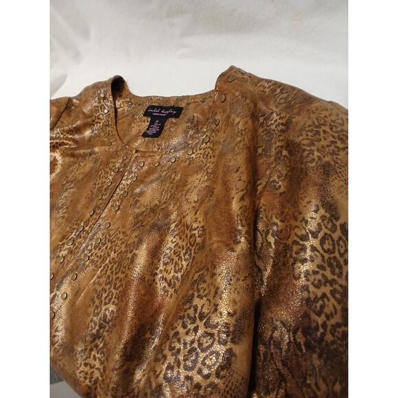 Isabel Hayley Special Occasion Jacket Plus Sz 2X Animal Print Golden Brown Party - Picture 6 of 16